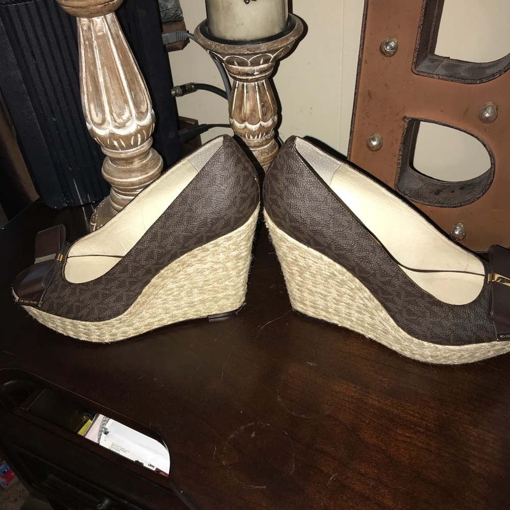 Michael Kors Meg Peep Toe Espadrille Wedges